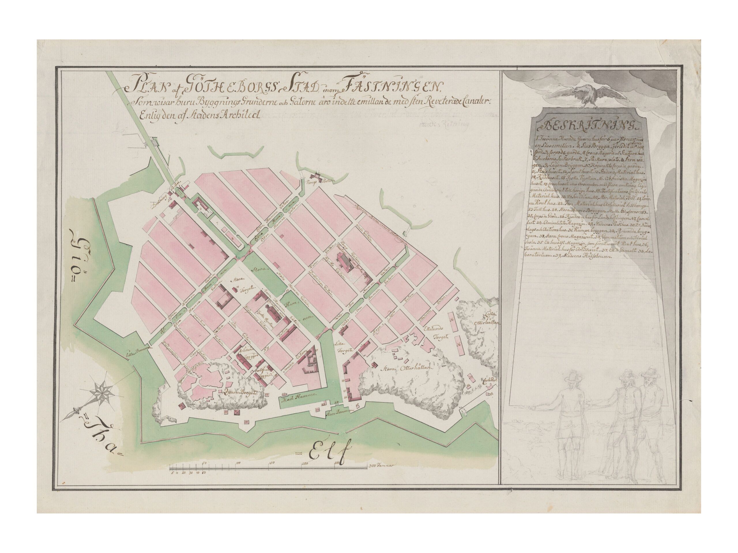 Historisk karta över Göteborg 1758