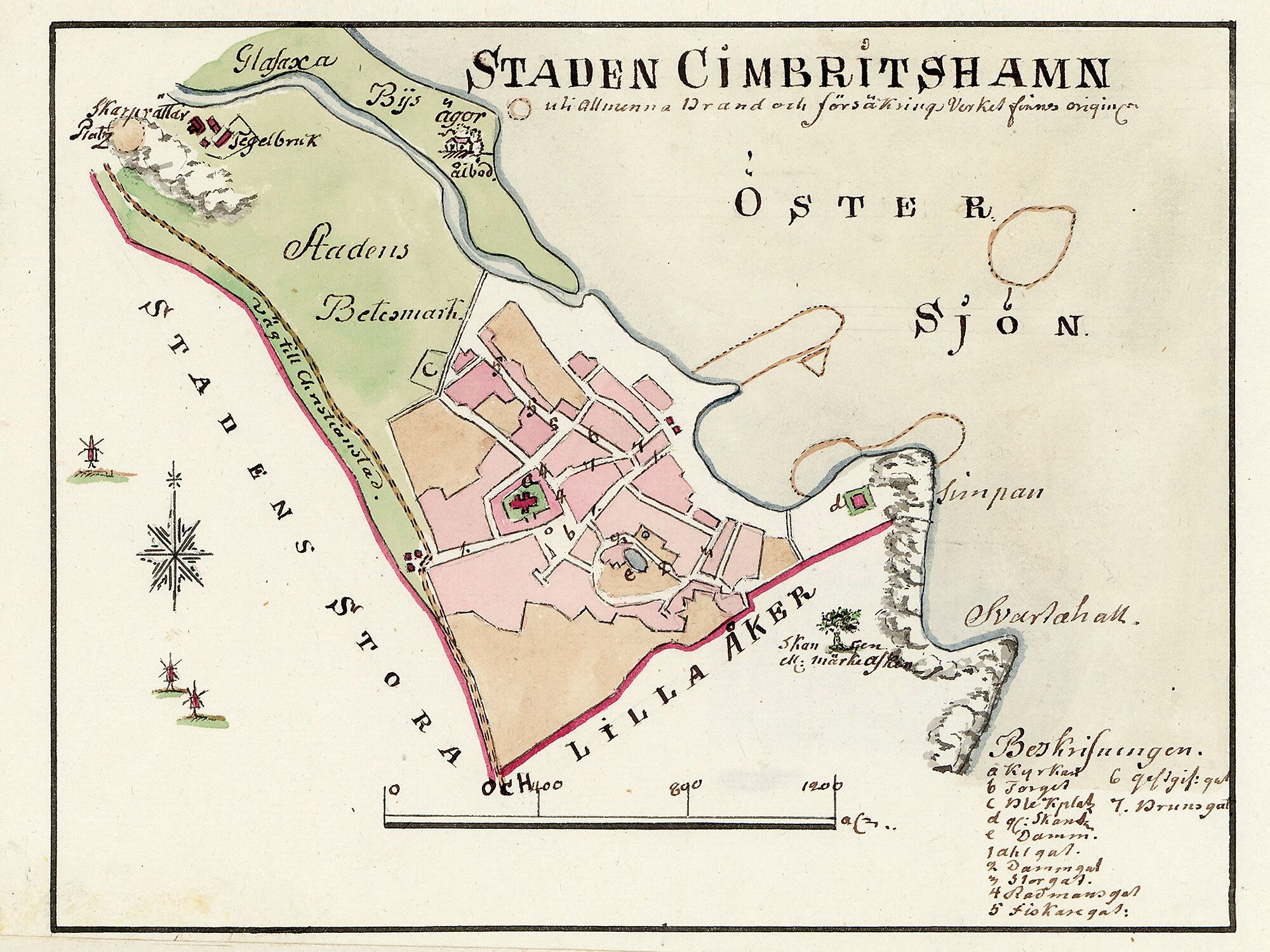 Historisk karta över Simrishamn