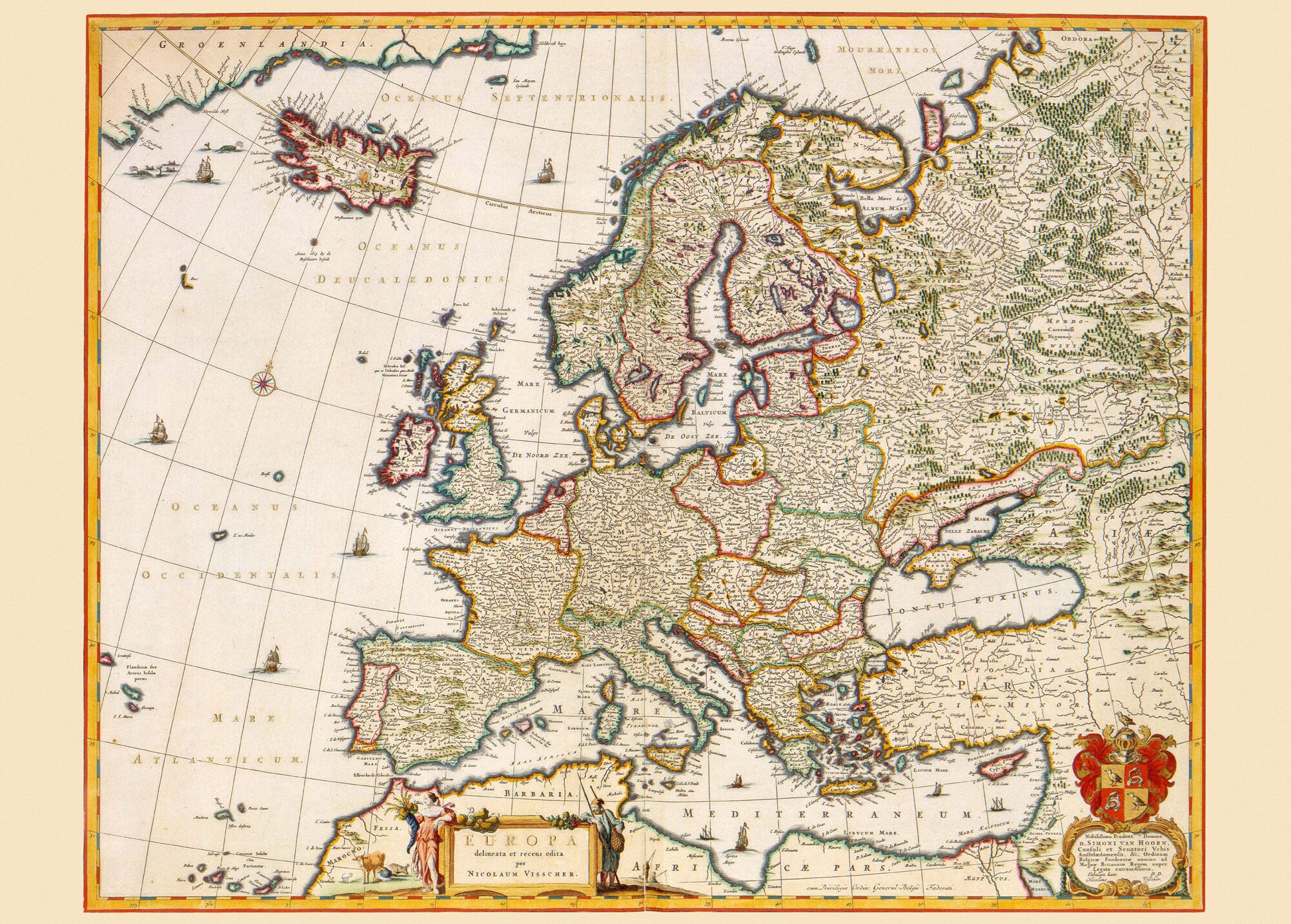 Historisk karta över Europa 1680-tal