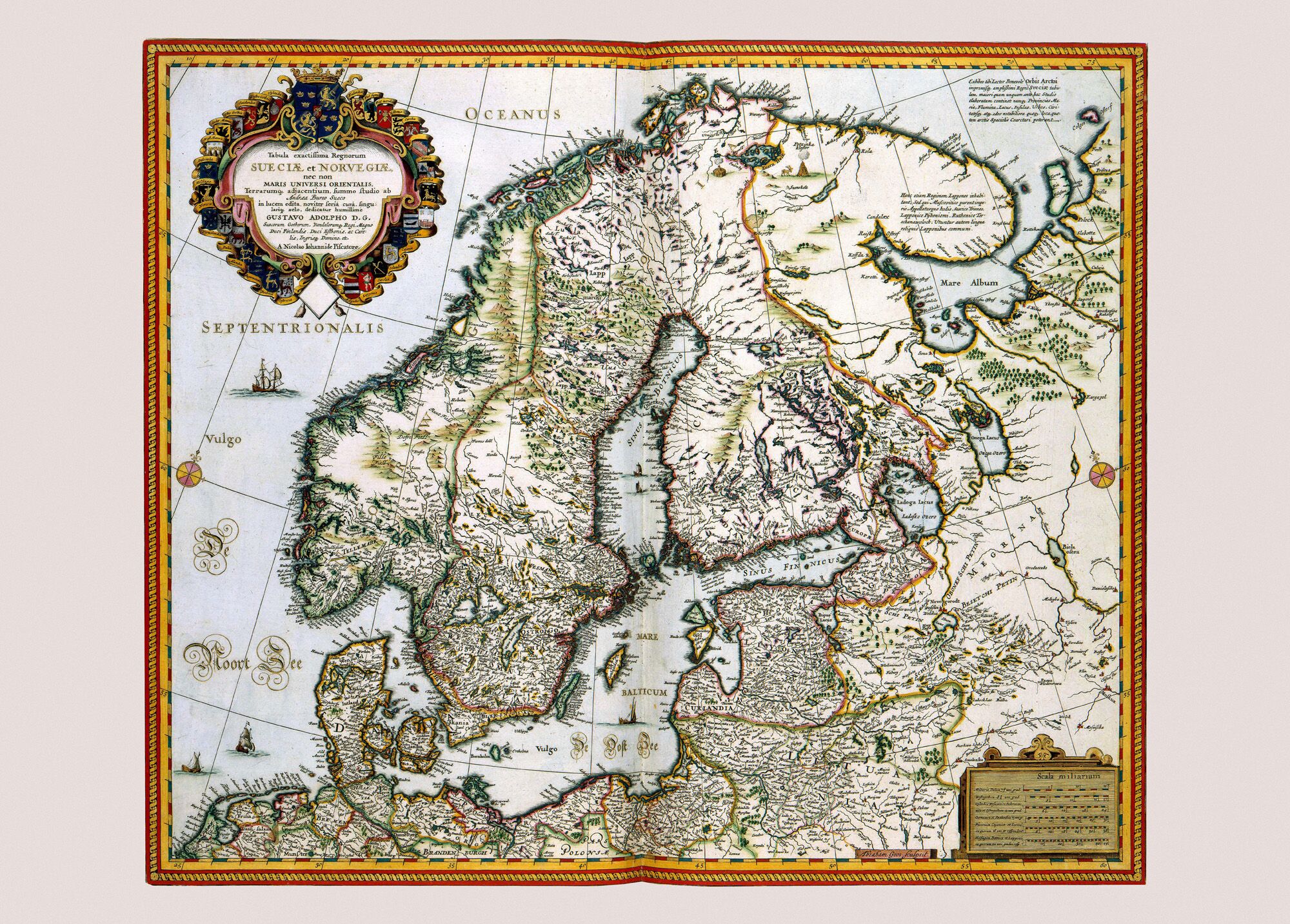 Historisk karta över Norden 1656.